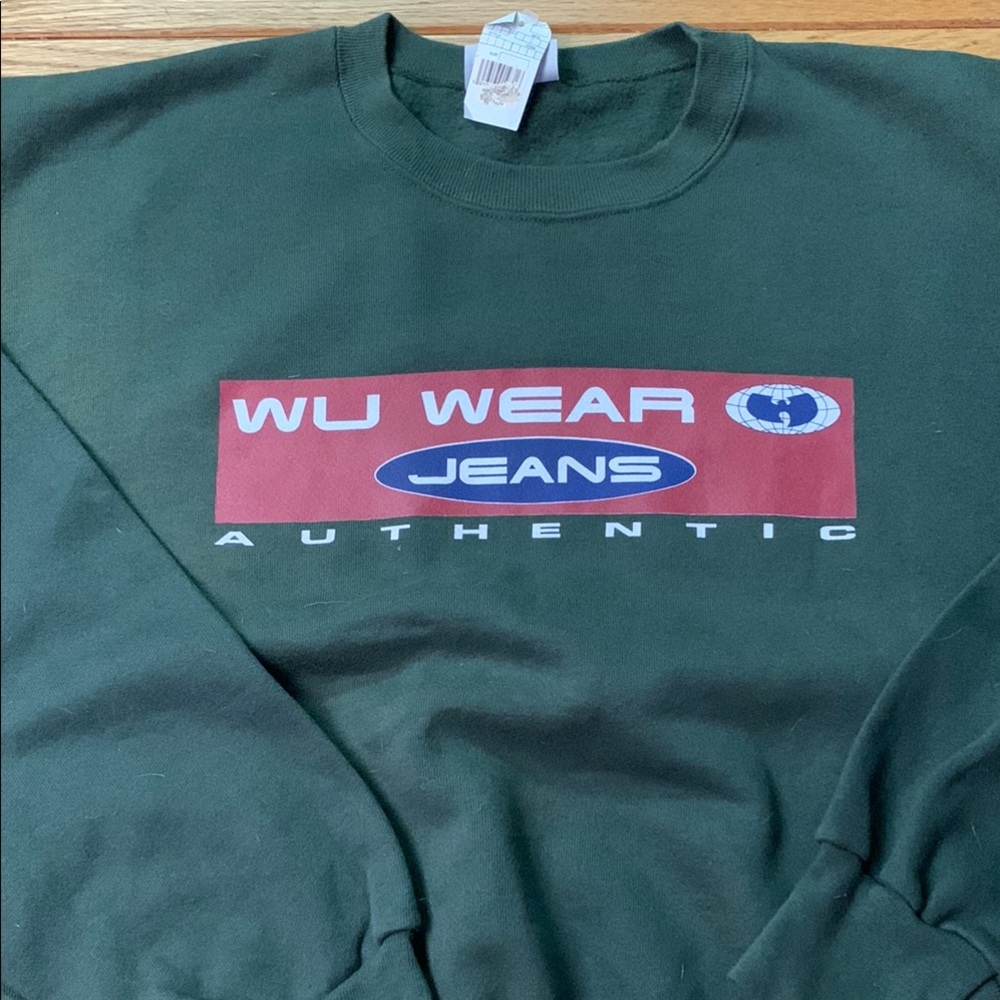 New Wu-Wear sweatshirt great heavy quality 90s dark green